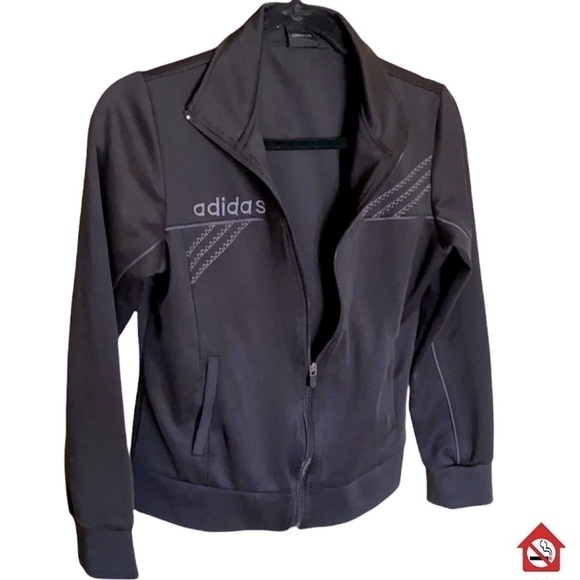 ADIDAS Front Zip Jacket Boys Size Large Black Excellent Condition - Picture 1 of 4